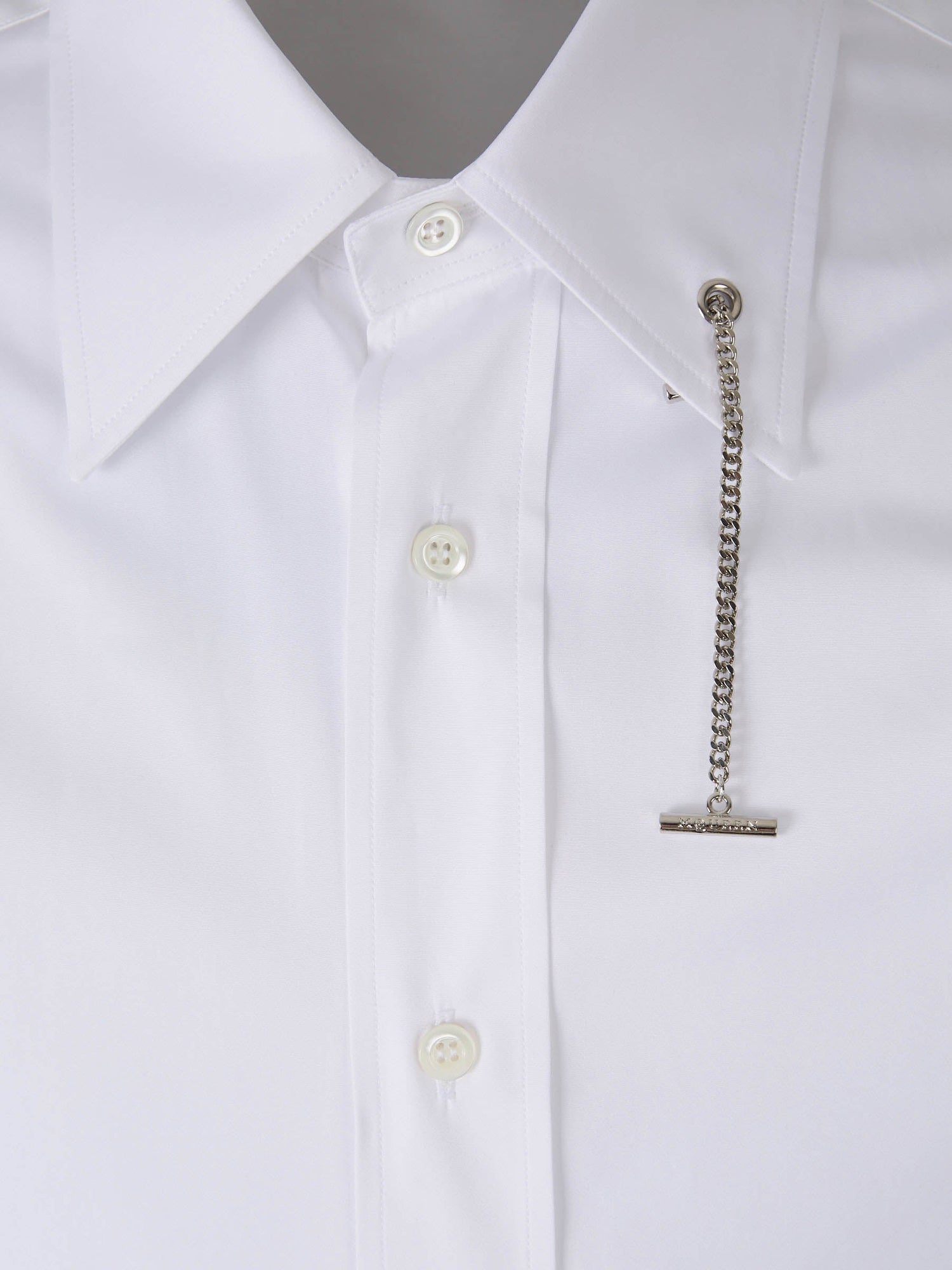 Outlet online McQueen Hombre Camisa Lisa Algodón color Blanco sku 531-006380 02 - Foto 4
