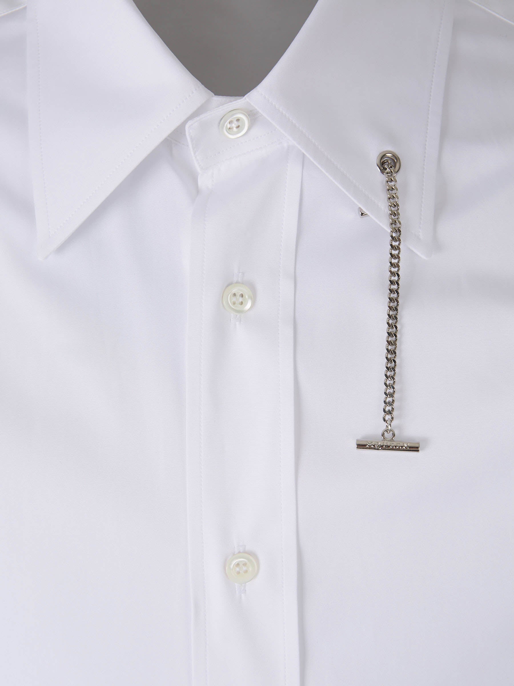 Outlet online McQueen Hombre Camisa Lisa Algodón color Blanco sku 531-006380 02 - Foto 4