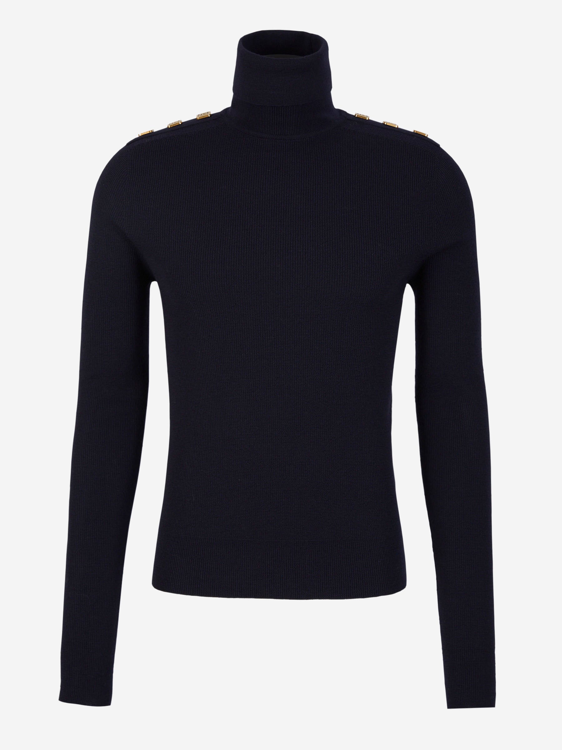 Outlet online Balmain Hombre Jersey Cuello Vuelto Lana color Azul Noche sku 542-002245 00 - Foto 1