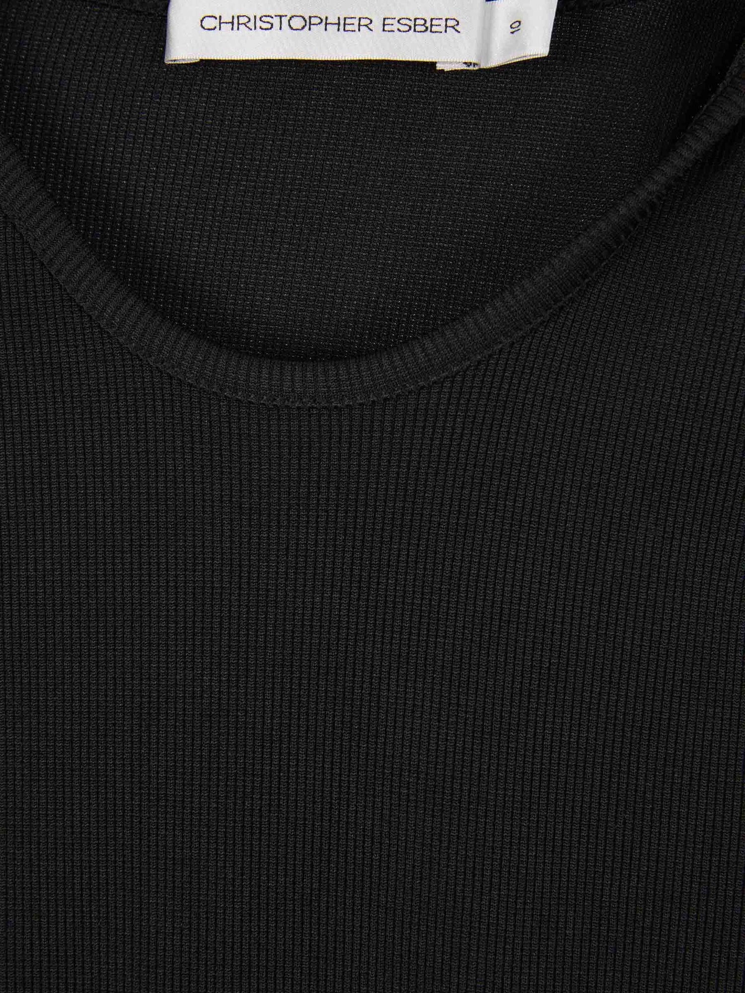 Outlet online Christopher Esber Mujer Camiseta Asimétrica Canalé color Negro sku 782-001542 01 - Foto 3