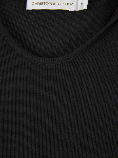 Outlet online Christopher Esber Mujer Camiseta Asimétrica Canalé color Negro sku 782-001542 01 - Foto 3