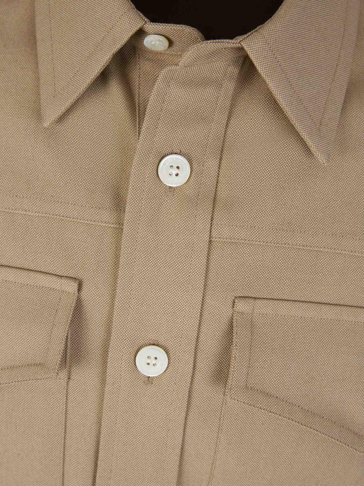 Outlet online McQueen Hombre Sobrecamisa Bolsillos Algodón color Topo sku 531-006169 01 - Foto 3