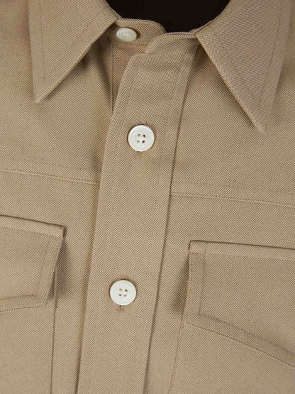 Outlet online McQueen Hombre Sobrecamisa Bolsillos Algodón color Topo sku 531-006169 01 - Foto 3