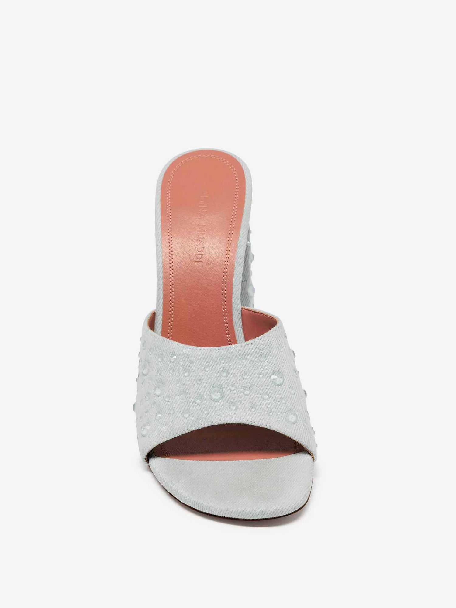 Outlet online Amina Muaddi Mujer Sandalias Tacón Brigitte color Azul Denim Oscuro sku 800-005317 01 - Foto 2