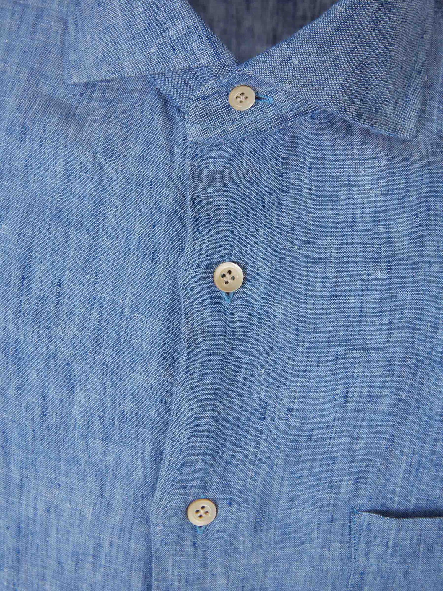 Outlet online Santa Eulalia Hombre Camisa Fluida Lino color Azul sku 532-000570 01 - Foto 3
