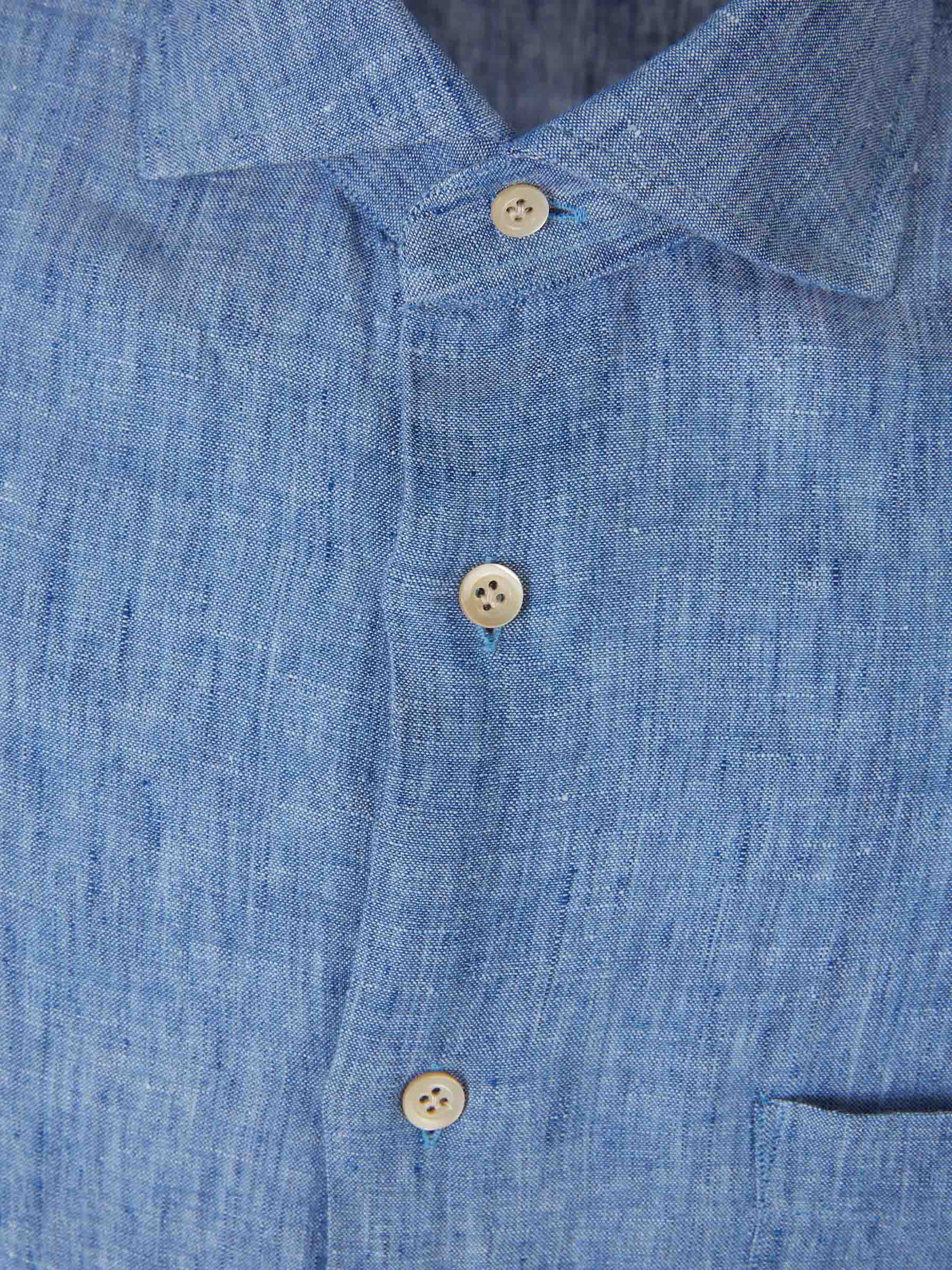 Outlet online Santa Eulalia Hombre Camisa Fluida Lino color Azul sku 532-000570 01 - Foto 3