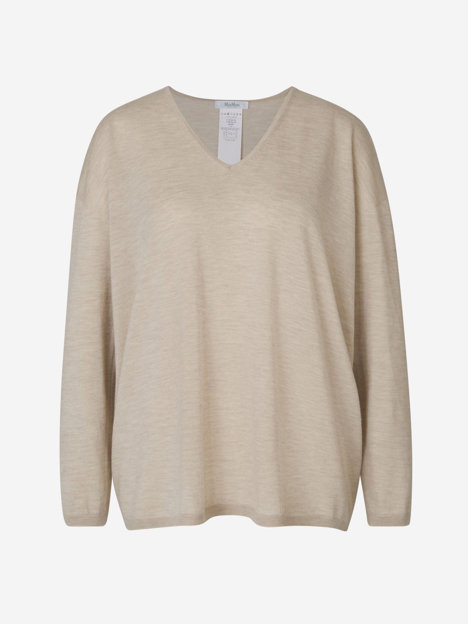 Outlet online Max Mara Mujer Jersey Cuello V Cachemir color Beis sku 711-003134 01 - Foto 1