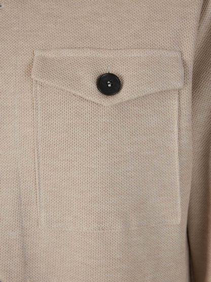 Outlet online Harris Wharf Hombre Sobrecamisa Algodón Bolsillos color Crema sku 512-002160 01 - Foto 4