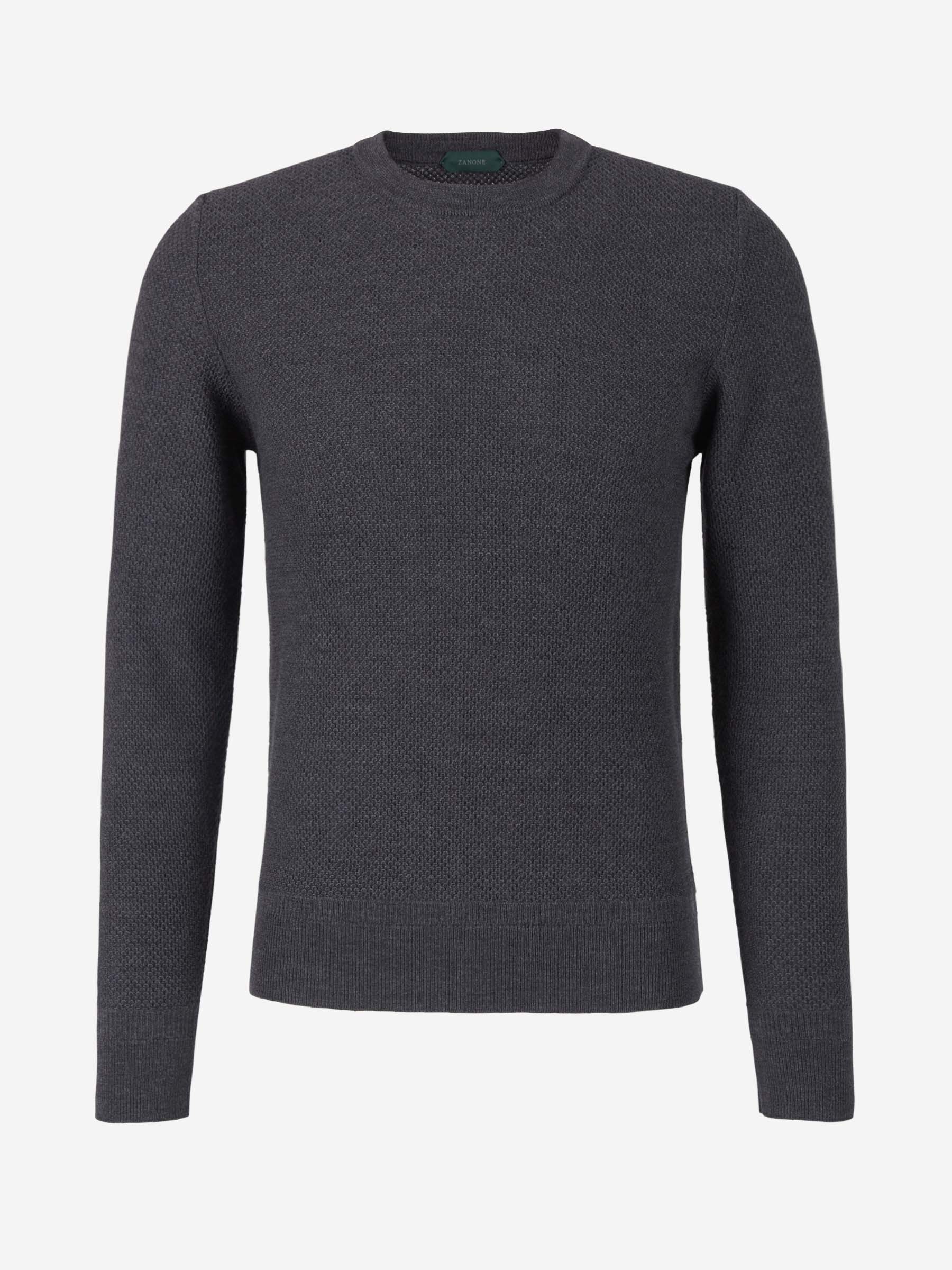 Outlet online Zanone Hombre Jersey Punto Texturizado color Gris Antracita sku 542-002133 02 - Foto 5
