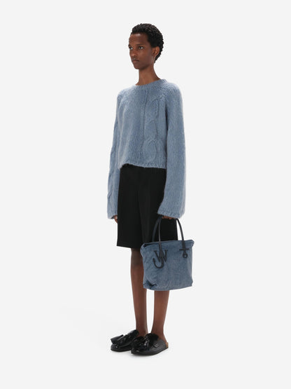 Outlet online JW Anderson Mujer Bolso de Mano Logo color Azul Denim Oscuro sku 810-007755 01 - Foto 2