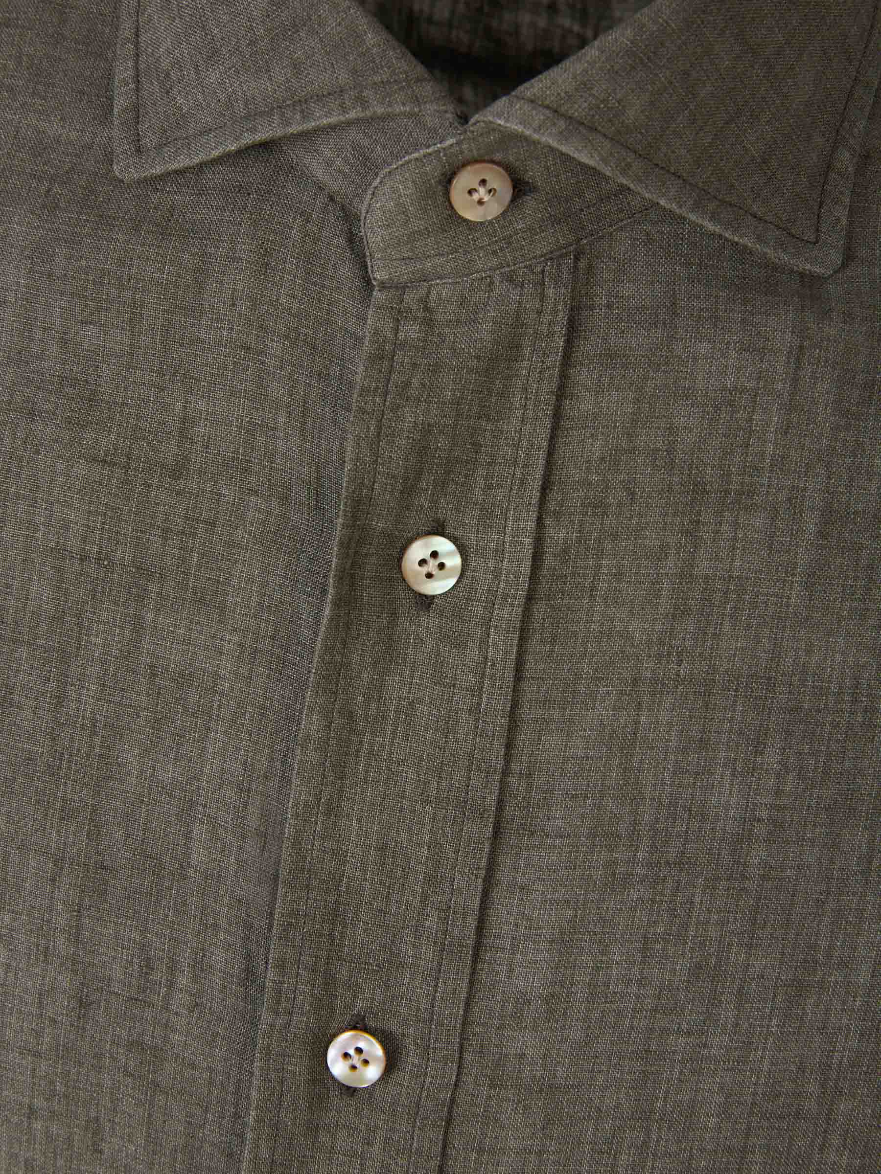 Outlet online Santa Eulalia Hombre Camisa Manga Corta Lino color Verde Militar sku 532-000569 02 - Foto 3