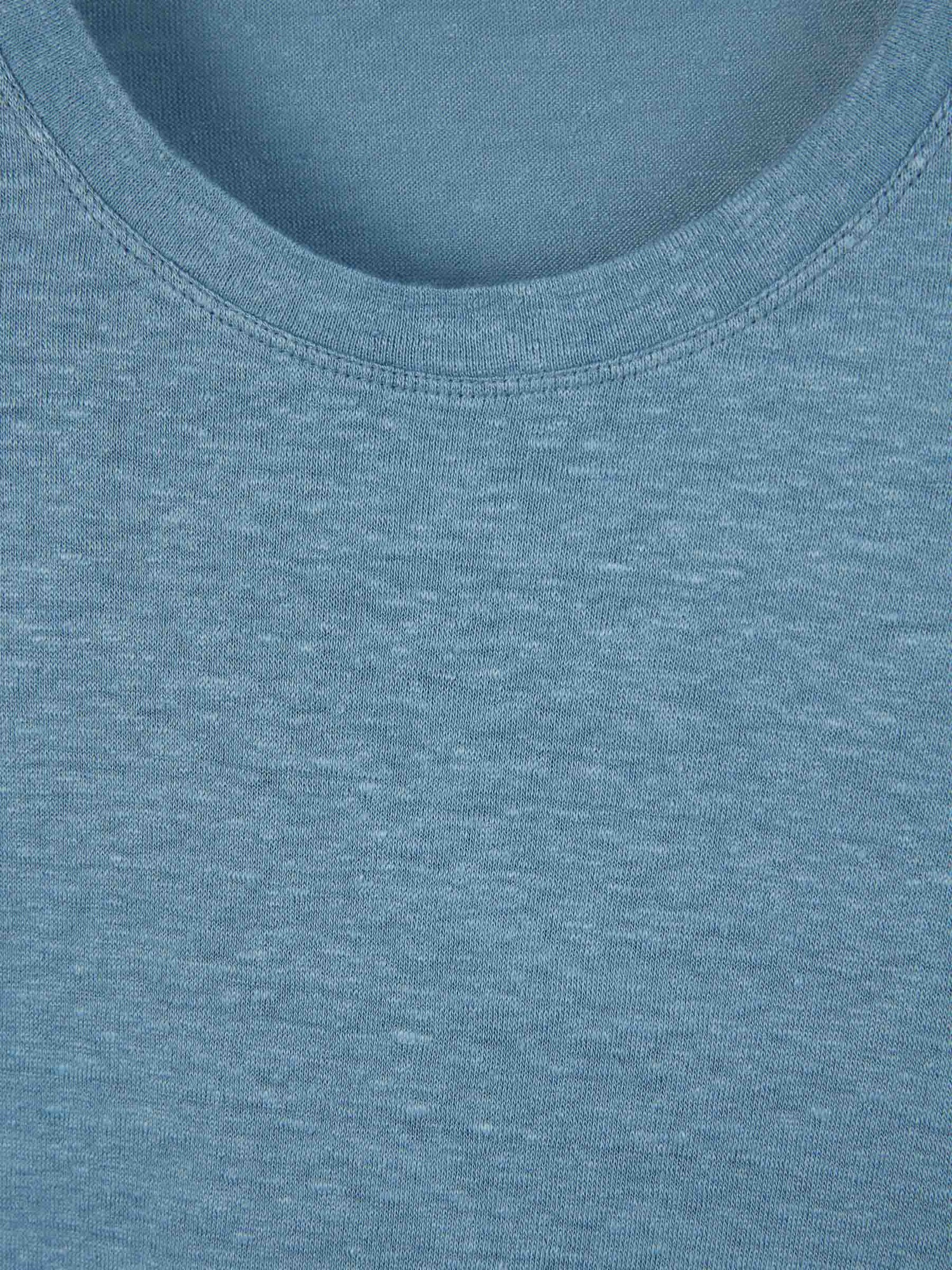 Outlet online Zanone Hombre Camiseta Fluida Lino color Azul sku 553-003558 02 - Foto 3