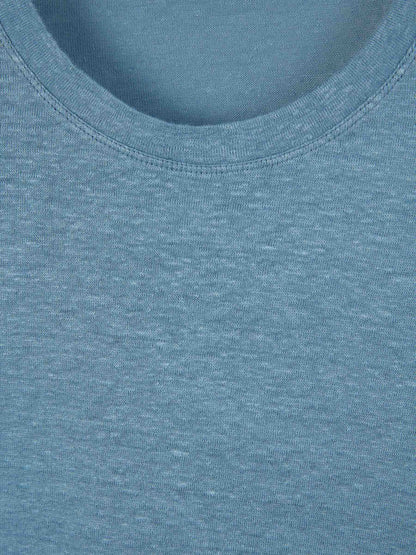 Outlet online Zanone Hombre Camiseta Fluida Lino color Azul sku 553-003558 02 - Foto 3