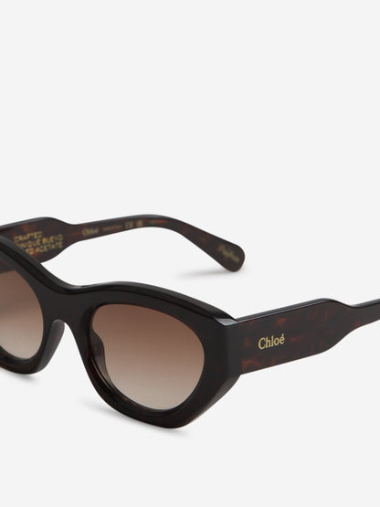 Outlet online Chloé Mujer Gafas de Sol Ovaladas Gayia color Carey sku 860-001035 01 - Foto 3