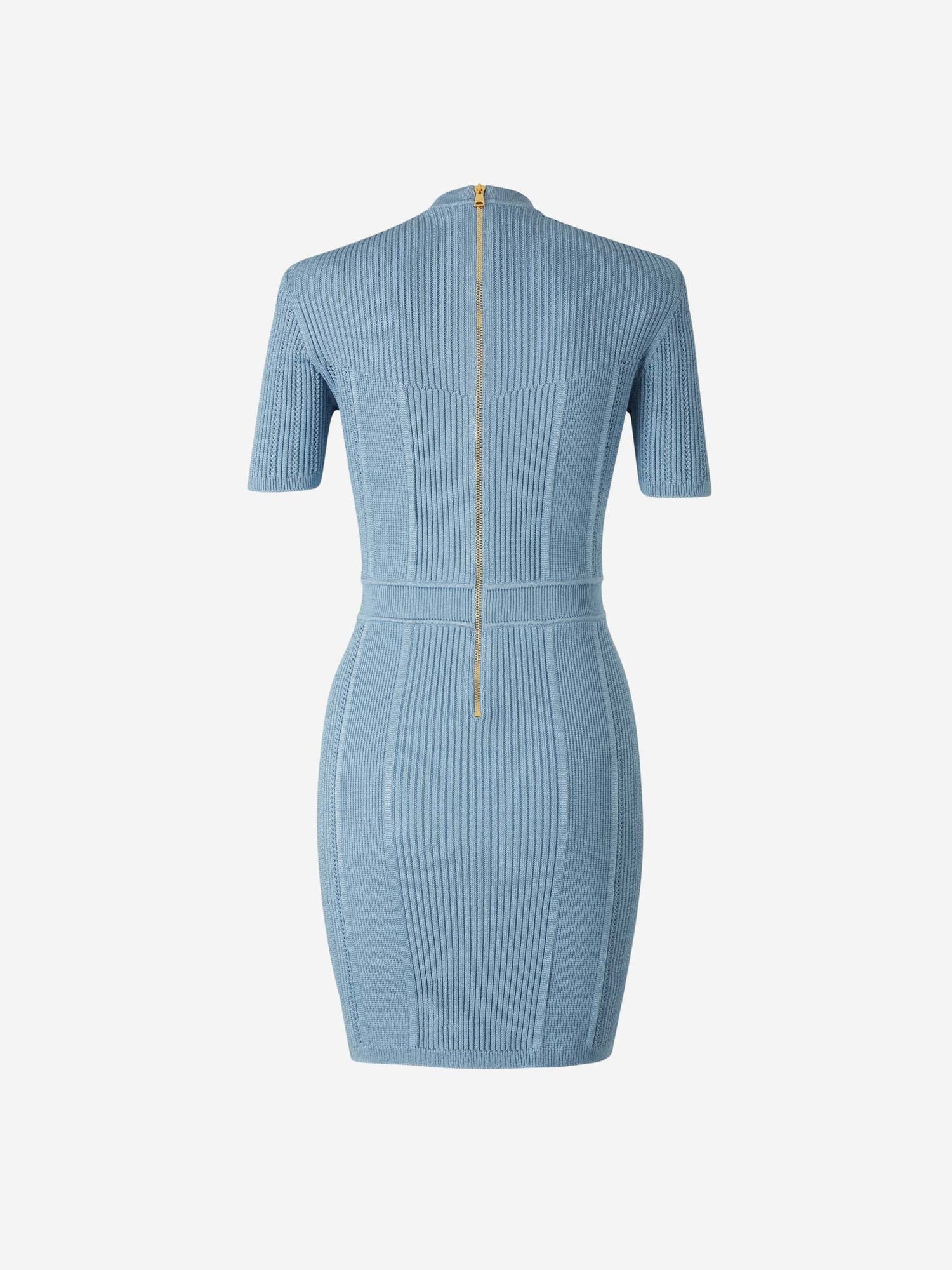 Outlet online Balmain Mujer Vestido Mini Punto color Azul sku 731-005953 01 - Foto 2