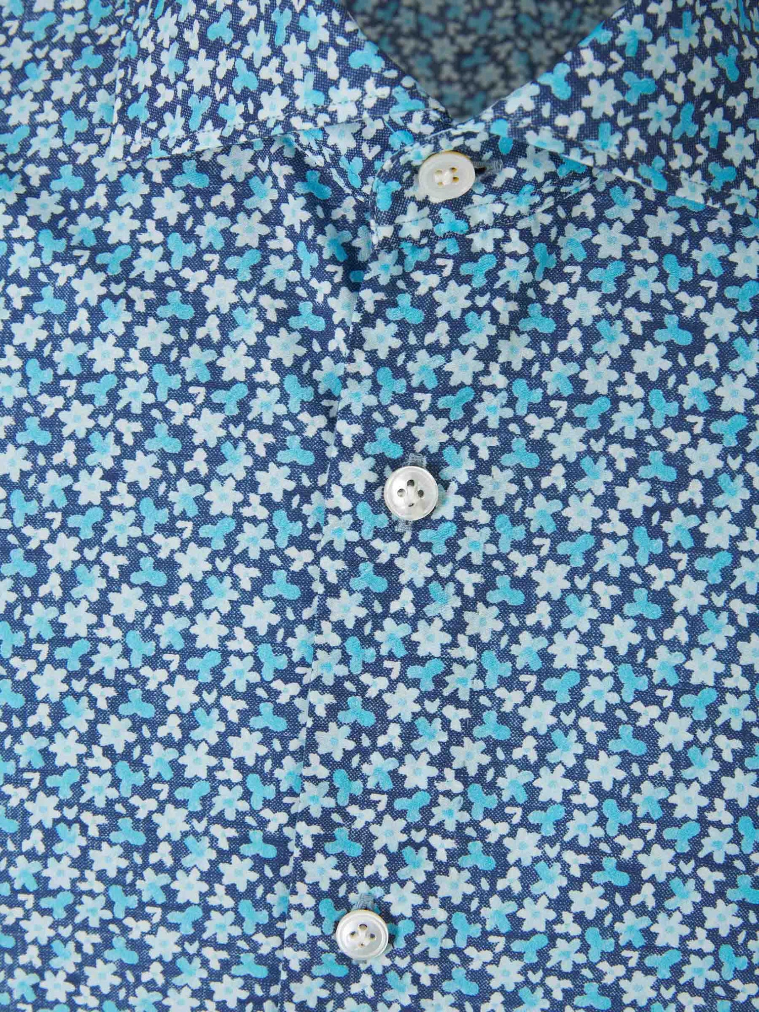 Outlet online Vincenzo di Ruggiero Hombre Camisa Motivo Floral color Azul sku 531-006152 01 - Foto 3