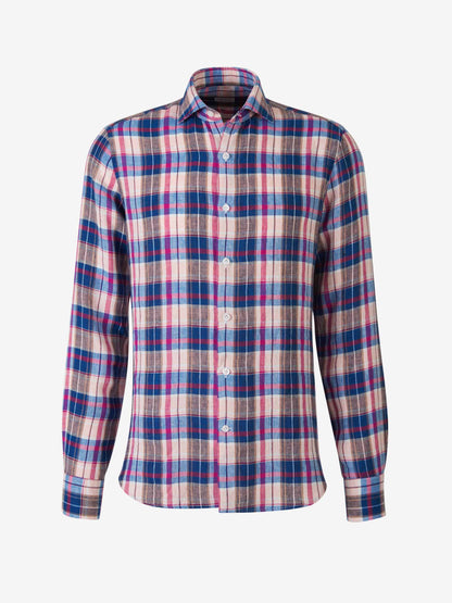 Outlet online Santa Eulalia Hombre Camisa Lino Cuadros color Fucsia sku 531-006258 01 - Foto 1