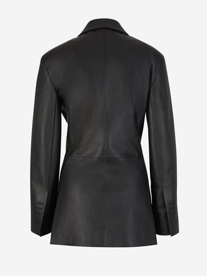 Outlet online Jacquemus Mujer Blazer La Veste Tibau Cuir color Negro sku 741-002083 01 - Foto 3