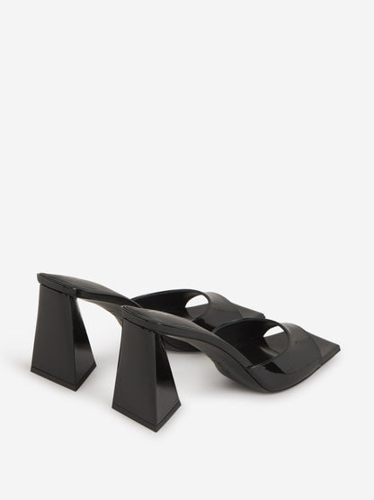 Outlet online The Attico Mujer Mules Charol Mini Devon color Negro sku 800-005190 01 - Foto 3