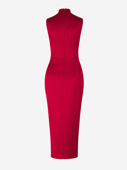 Outlet online Rasario Mujer Vestido Midi Satén color Rojo sku 732-001369 01 - Foto 3