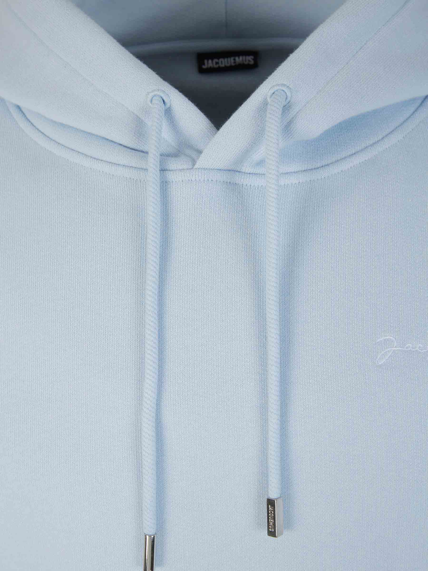 Outlet online Jacquemus Hombre Sudadera Capucha Algodón color Azul Cielo sku 545-001562 01 - Foto 3