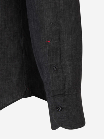 Outlet online Santa Eulalia Hombre Camisa Fluida Lino color Negro sku 531-006248 03 - Foto 4