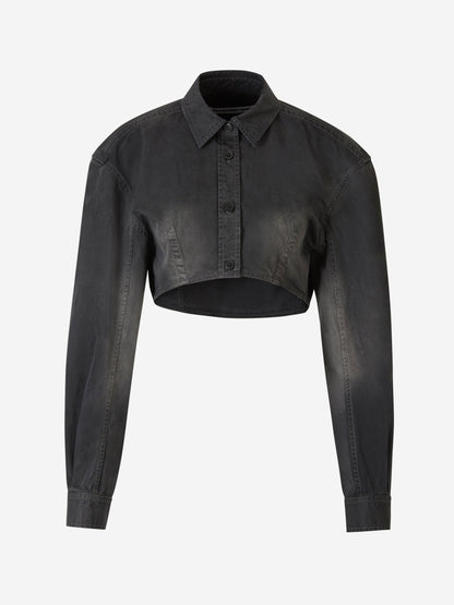 Outlet online Alexander Wang Mujer Camisa Denim Cropped color Negro sku 701-002061 01 - Foto 1