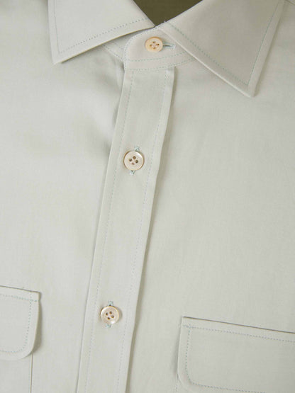 Outlet online Santa Eulalia Hombre Camisa Bolsillos Algodón color Verde Menta sku 531-006238 01 - Foto 3