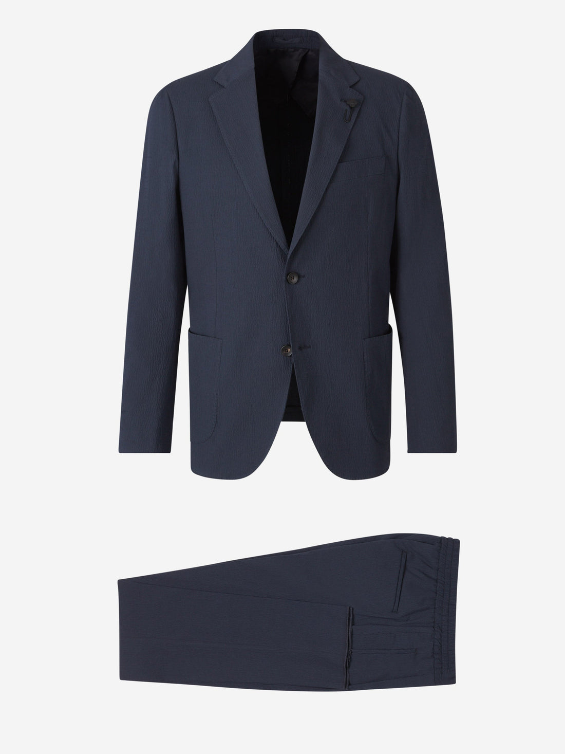 Outlet online Lardini Hombre Traje Texturizado Algodón color Azul Noche sku 312-002821 01 - Foto 1