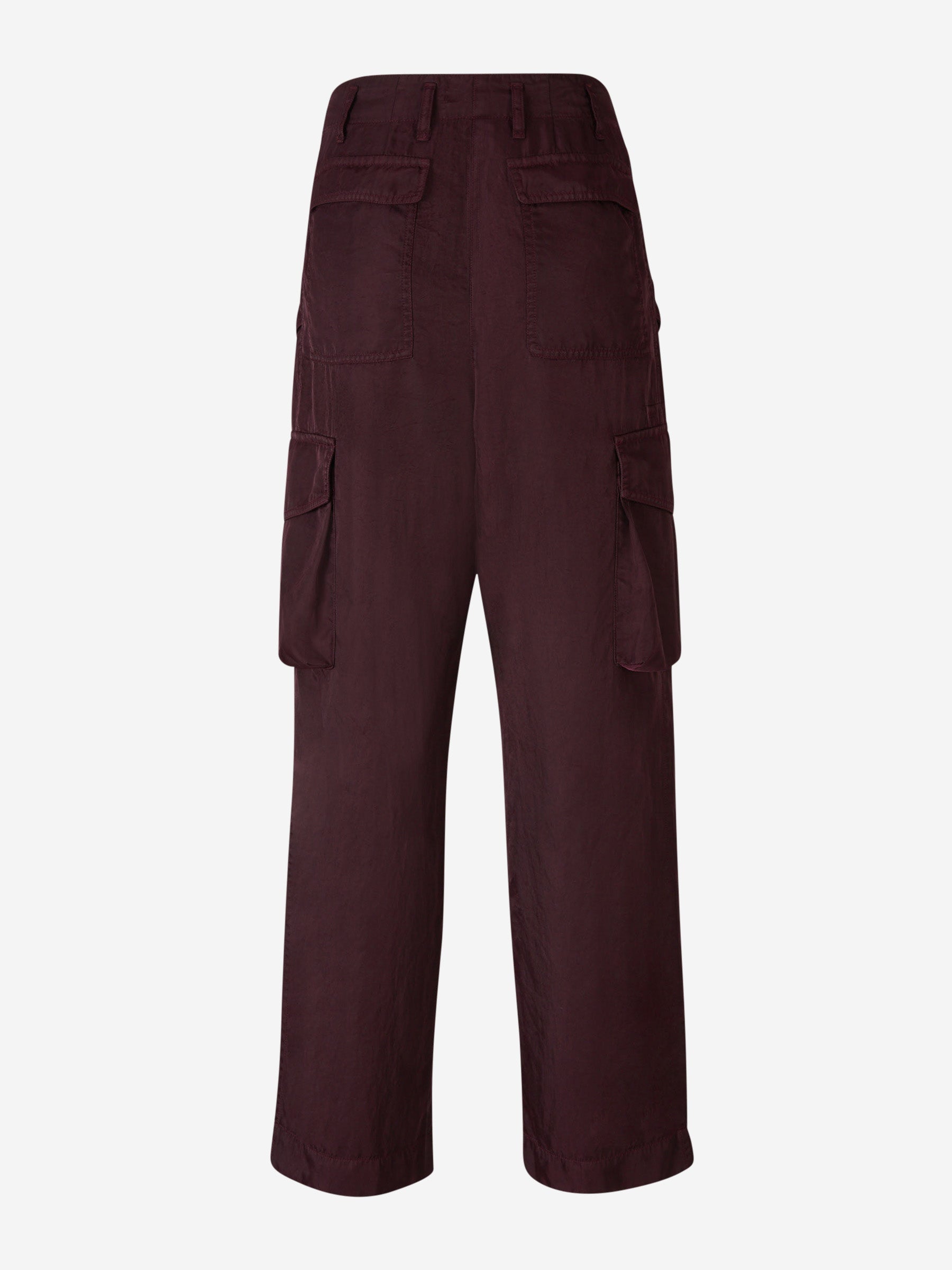 Outlet online Dries Van Noten Mujer Pantalones Cargo Fluidos color Burdeos sku 761-003501 00 - Foto 3