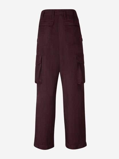 Outlet online Dries Van Noten Mujer Pantalones Cargo Fluidos color Burdeos sku 761-003501 00 - Foto 3