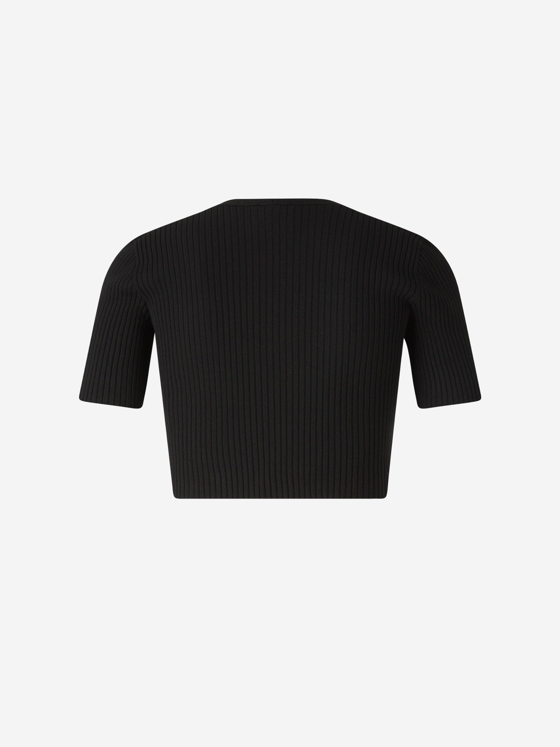 Outlet online Courrèges Mujer Top Acanalado Logo color Negro sku 711-003223 01 - Foto 3