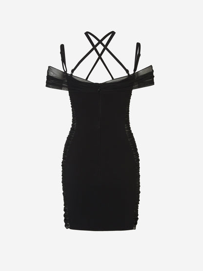 Outlet online Mugler Mujer Vestido Mini Drapeados color Negro sku 731-005901 01 - Foto 2