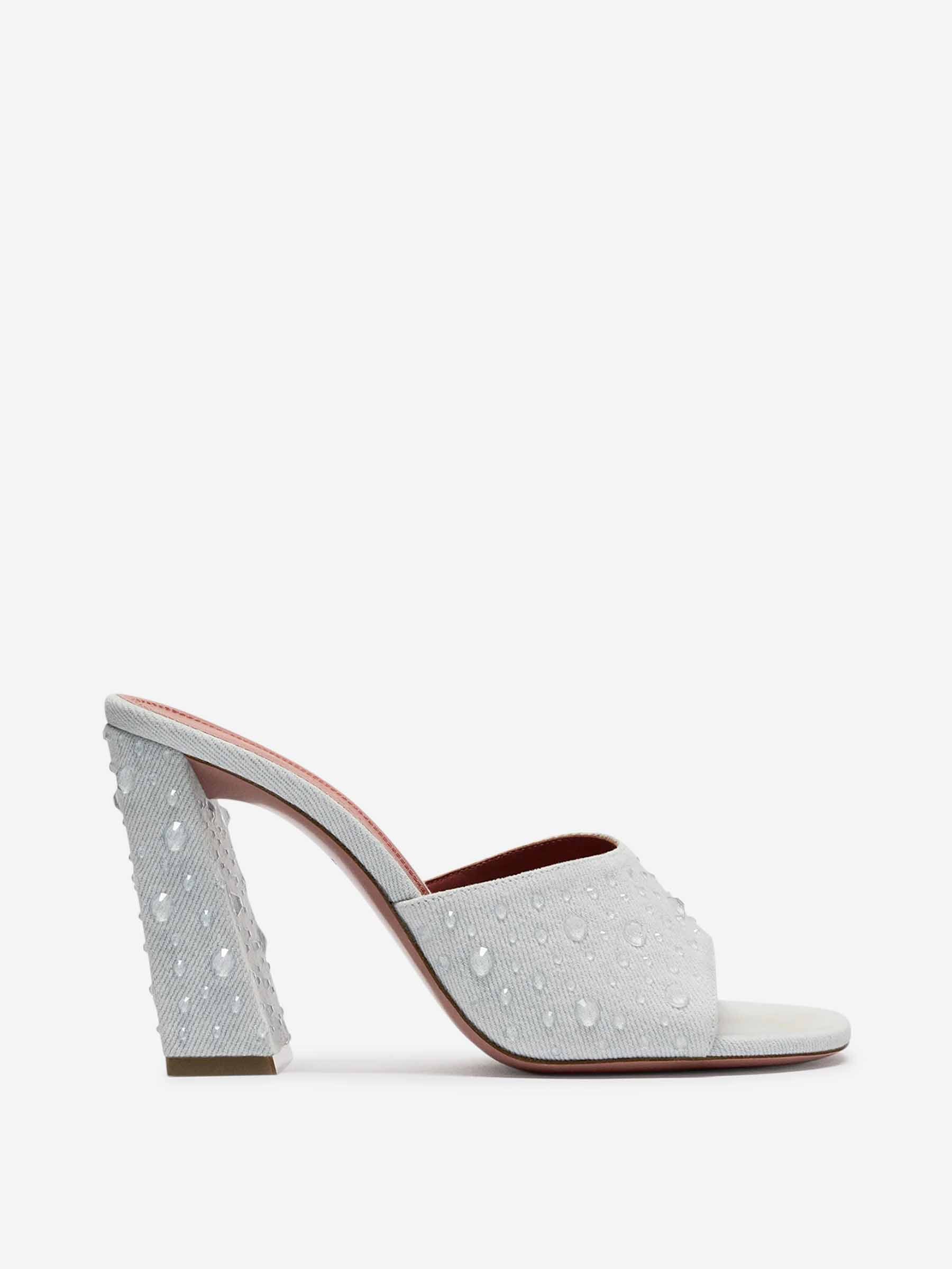Outlet online Amina Muaddi Mujer Sandalias Tacón Brigitte color Azul Denim Oscuro sku 800-005317 01 - Foto 1