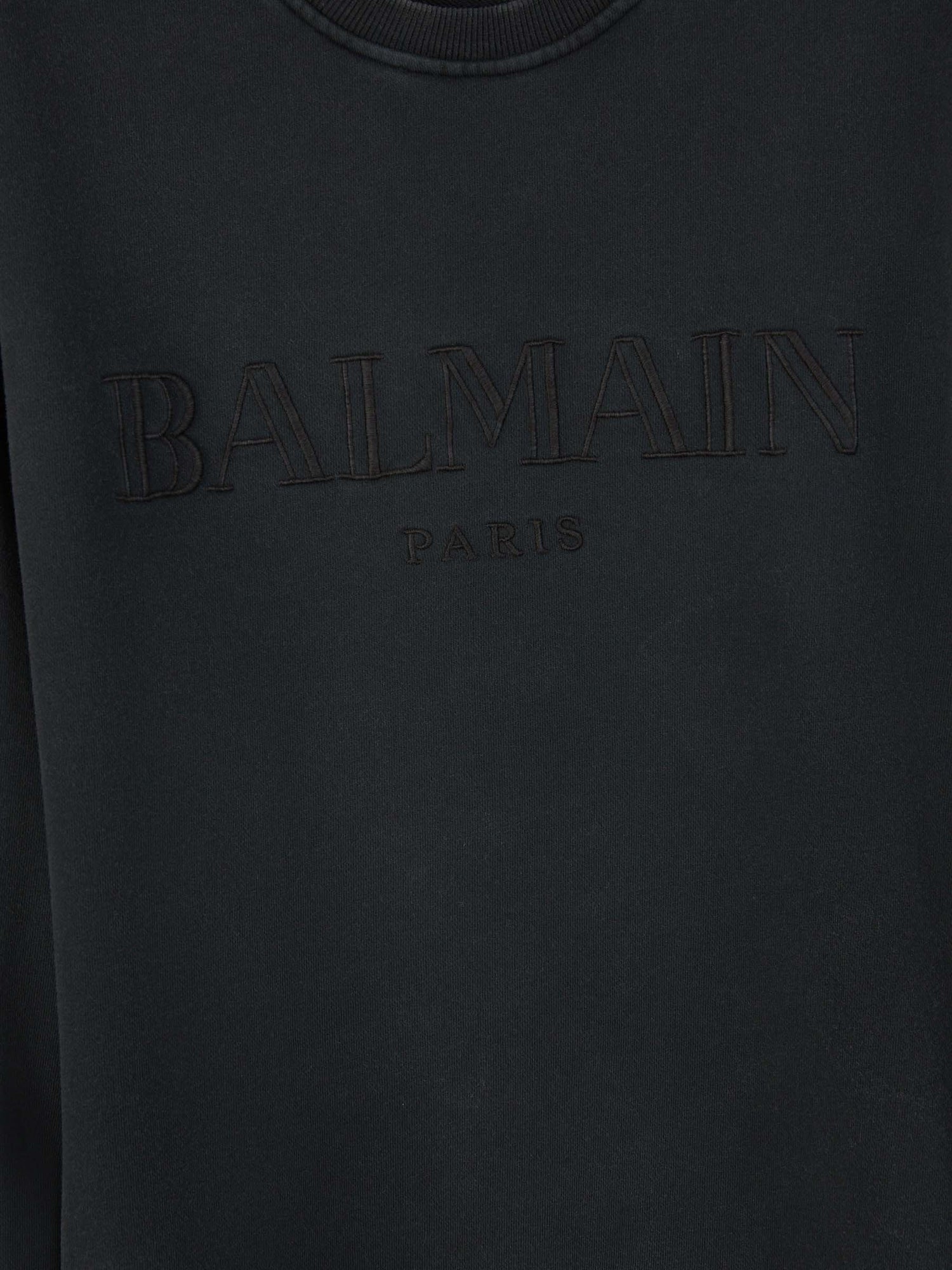 Outlet online Balmain Hombre Sudadera Sin Capucha Logo Algodón color Gris Antracita sku 545-001570 02 - Foto 5