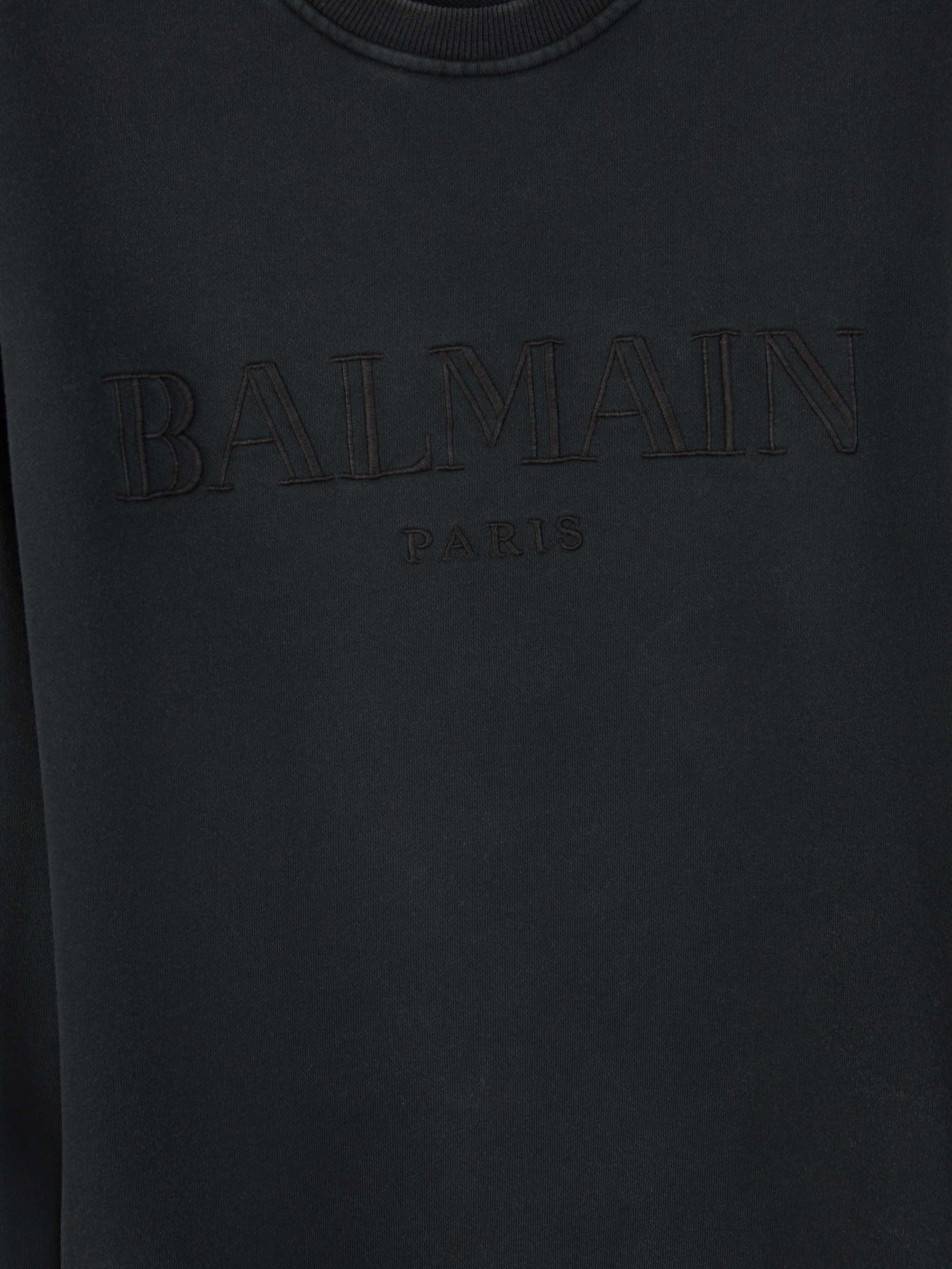 Outlet online Balmain Hombre Sudadera Sin Capucha Logo Algodón color Gris Antracita sku 545-001570 02 - Foto 5