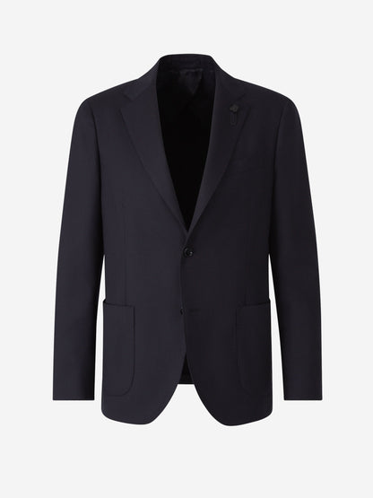 Outlet online Lardini Hombre Americana Lana Lisa color Azul Noche sku 312-002823 01 - Foto 1