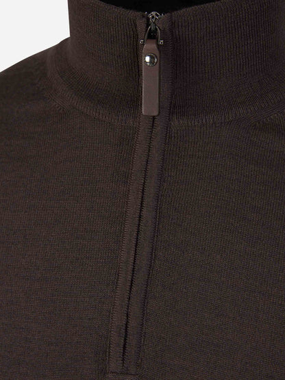 Outlet online Canali Hombre Jersey Lana Cuello Cremallera color Marrón sku 542-002233 02 - Foto 3
