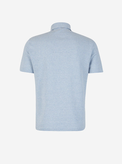 Outlet online Zanone Hombre Polo Motivo Rayas Lino color Azul sku 552-001434 01 - Foto 2