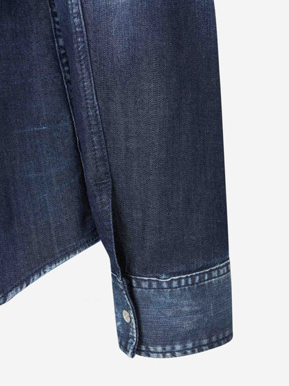 Outlet online Dsquared2 Hombre Camisa Denim Western color Azul Denim Oscuro sku 531-006309 01 - Foto 5