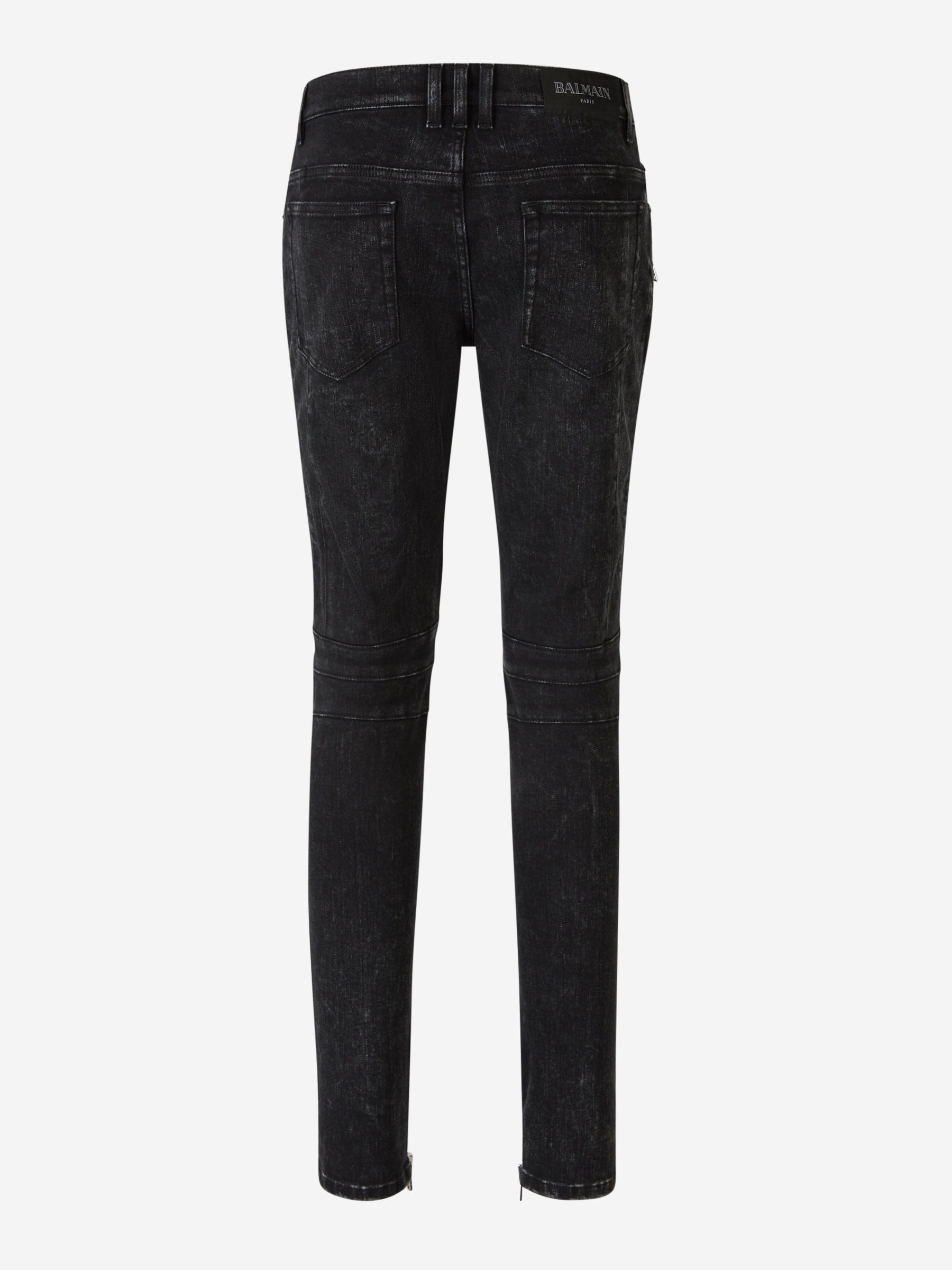 Outlet online Balmain Hombre Jeans Slim Fit Biker color Negro sku 522-002617 01 - Foto 3
