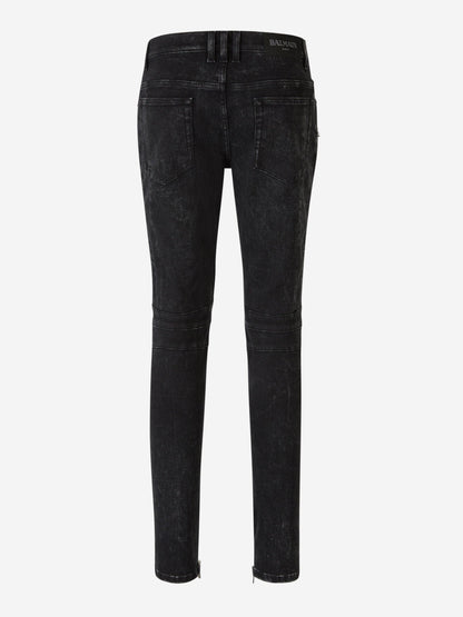 Outlet online Balmain Hombre Jeans Slim Fit Biker color Negro sku 522-002617 01 - Foto 3