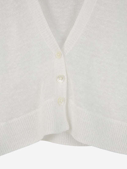 Outlet online Dorothee Schumacher Mujer Cárdigan Escote V Lino color Blanco sku 713-000288 01 - Foto 3