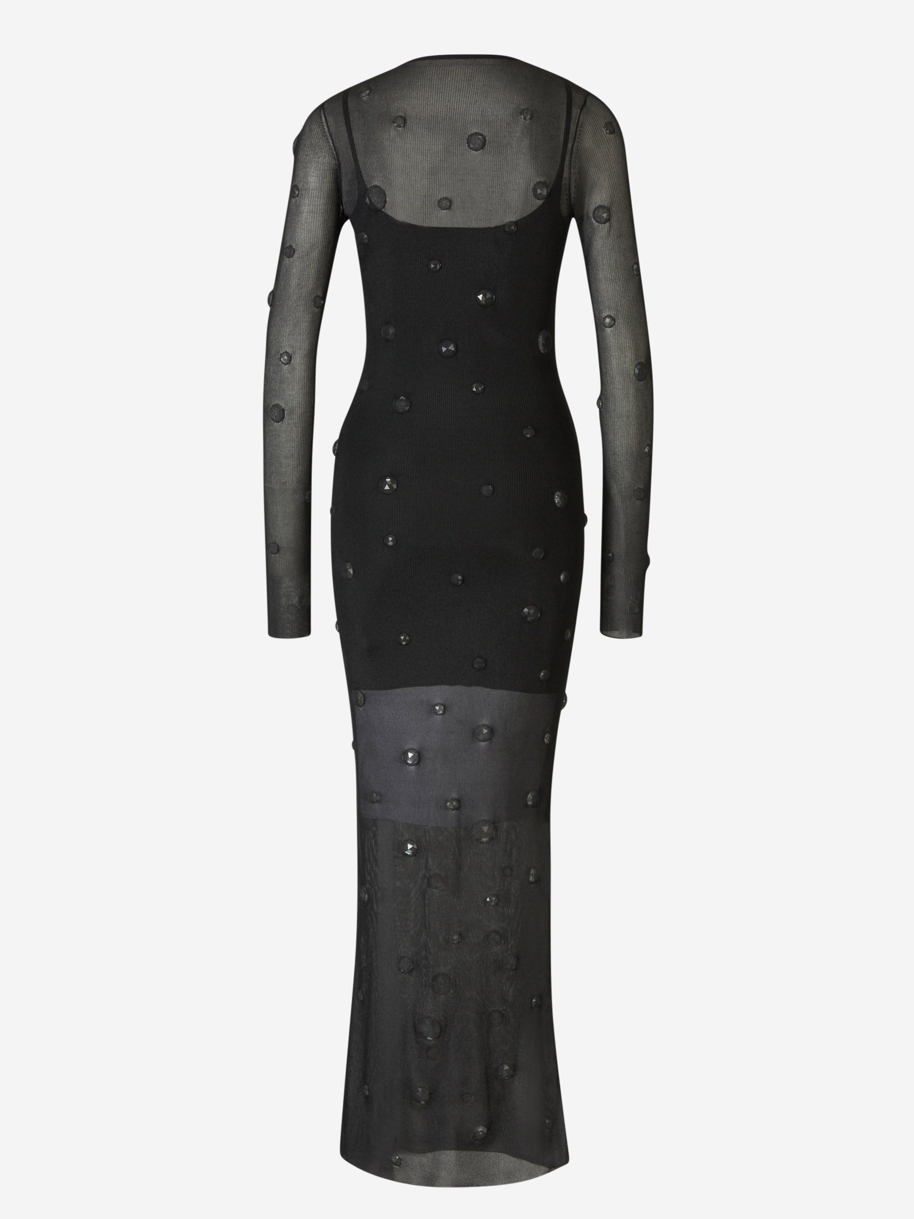 Outlet online Alexander Wang Mujer Vestido Midi Gemas Semitransparente color Negro sku 732-001376 01 - Foto 3