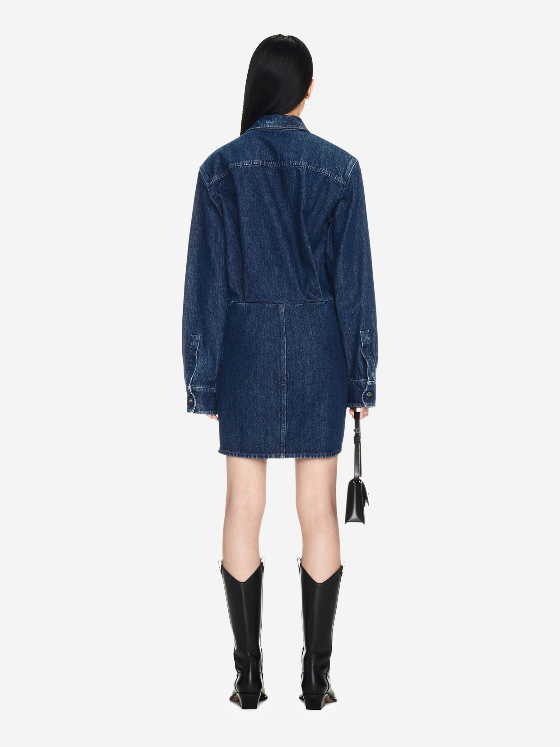 Off-White Vestido Mini Camisero color Azul Denim Oscuro sku 731-005867 01 - Foto 4