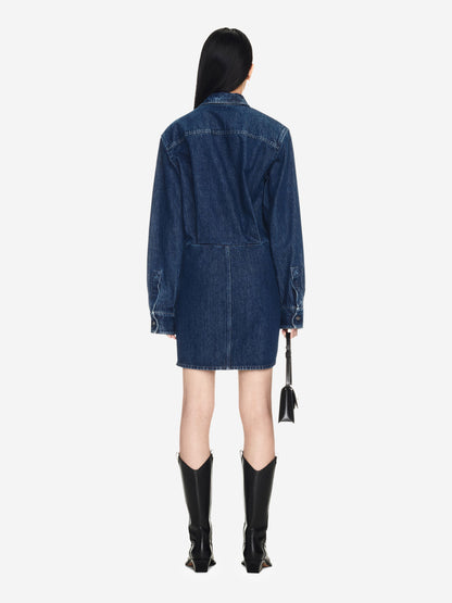 Off-White Vestido Mini Camisero color Azul Denim Oscuro sku 731-005867 01 - Foto 4