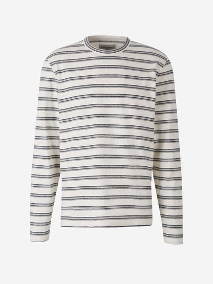 Outlet online Officine Générale Hombre Camiseta Motivo Rayas color Blanco sku 553-003934 01 - Foto 2
