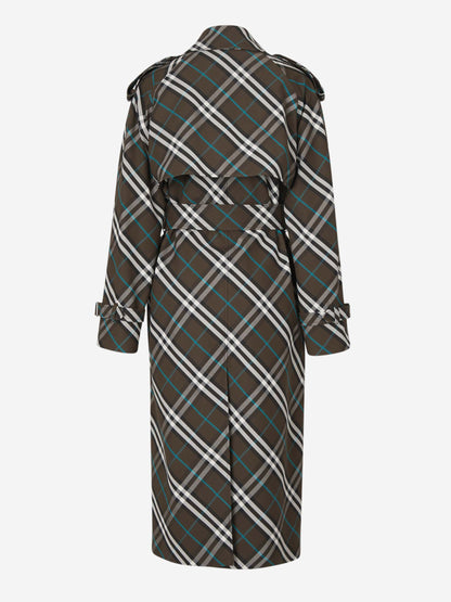 Outlet online Burberry Mujer Gabardina Motivo Cuadros color Verde Militar sku 773-000222 01 - Foto 3