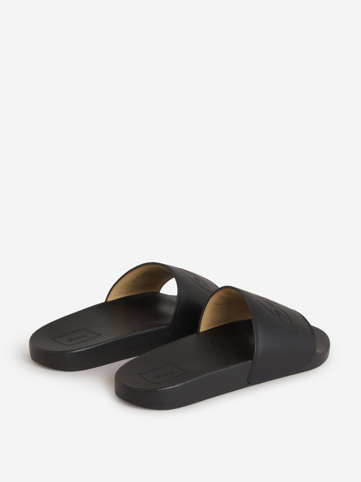 Outlet online Brioni Hombre Sandalias Logo Piel color Negro sku 617-000109 01 - Foto 3