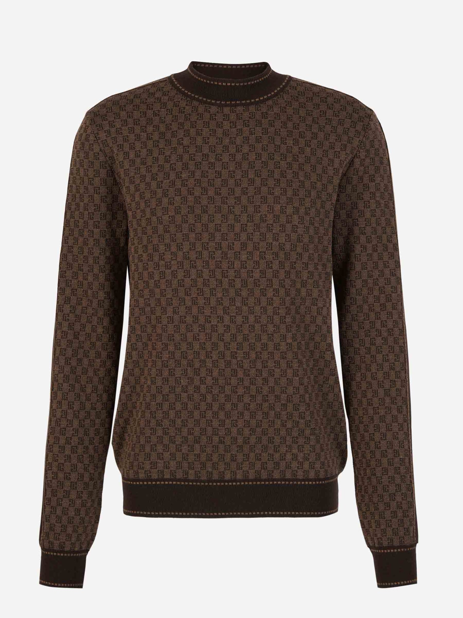 Outlet online Balmain Hombre Jersey Lana Monograma color Marrón sku 542-002244 00 - Foto 1